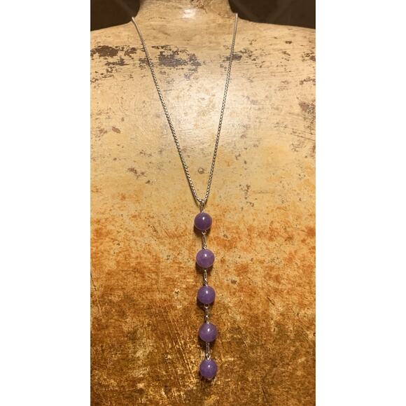 Jade of Yesteryear Lavender Jade and Sterling Silver Necklace - Picture 5 of 7